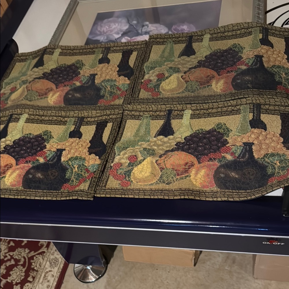 4 Fruit and Wine Tapestry Placemats